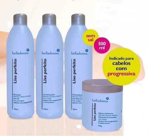 Kit Manutenção Capilar Belladonna, 500ml LISO PERFEITO